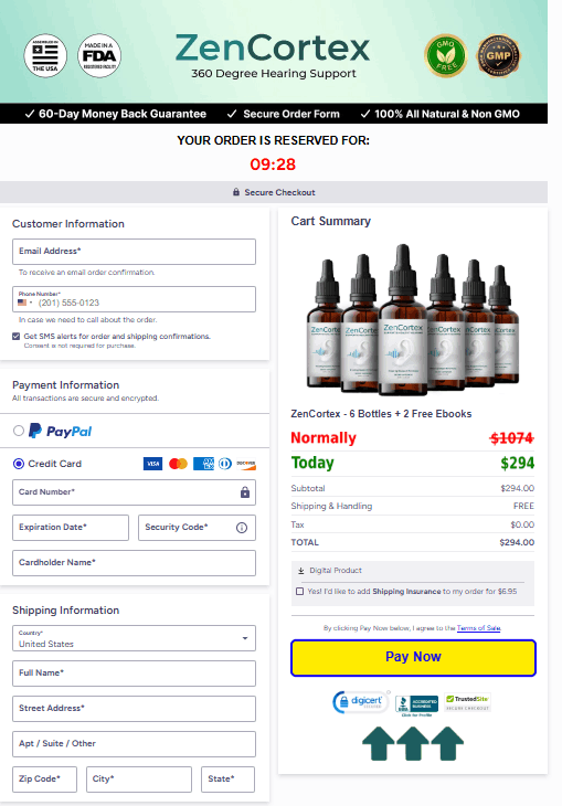 ZenCortex Secured Order Page